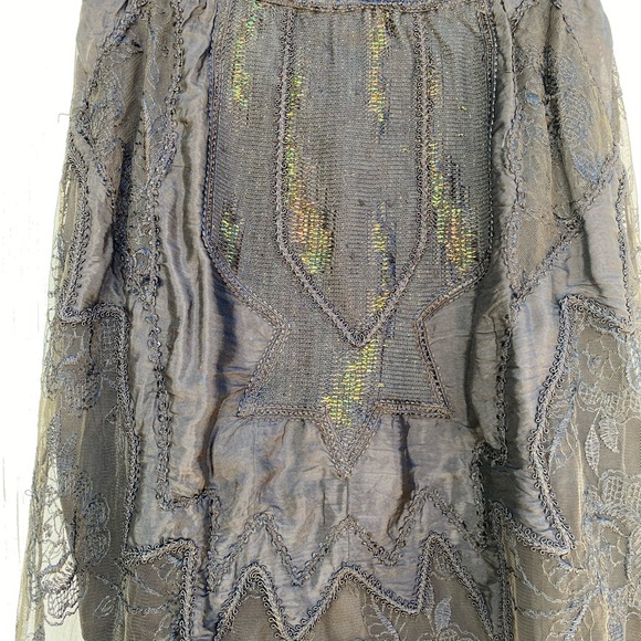 Vintage Deadstock 1980s-90s Black Whimsigoth Dark Fairy Lacy Skirt - Picture 3 of 8